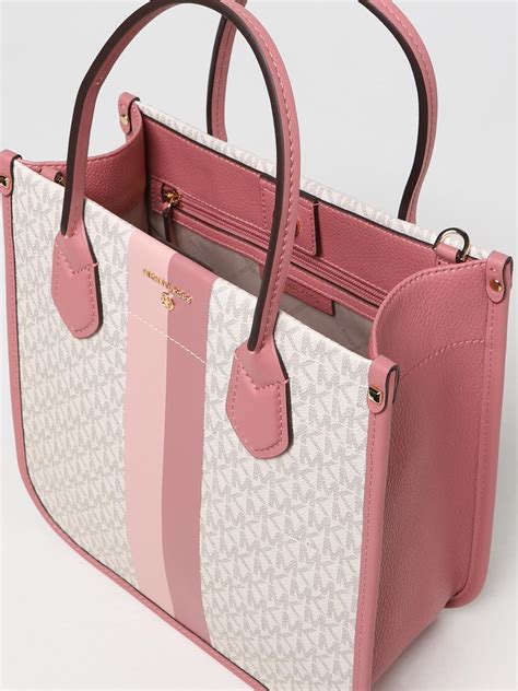 michael kors pink gold purse|Michael Kors pink canvas tote.